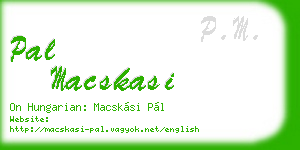 pal macskasi business card